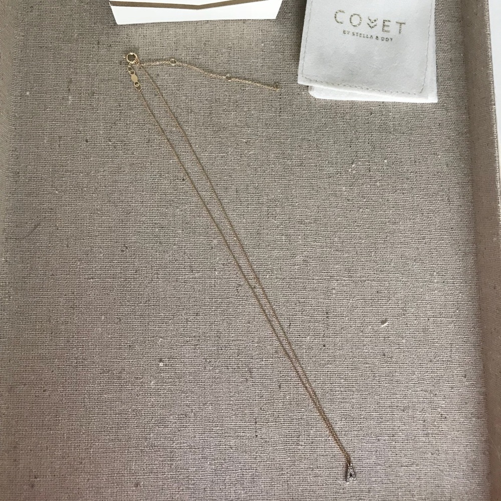 Diamond cover initial necklace “A”